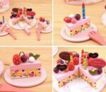 Wooden Decoration Cake Set Pretend Play Kitchen Toy Gift Set - Image 7