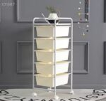toy storage trolley 5 layers with trays (white colour)