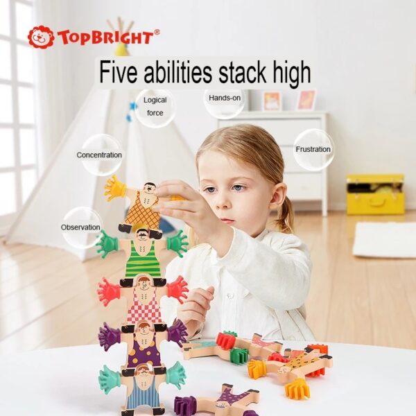 main2 Fingertip Hercules Stack Game Wooden Balance Building Blocks Board Games - Image 1