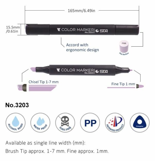 80 Piece Dual Tip Marker Pen Set with Pen holder - Image 8