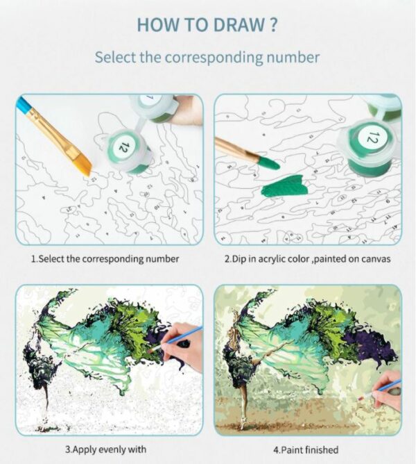 DIY Paint By Numbers Canvas Framed (Flowers) - Image 4