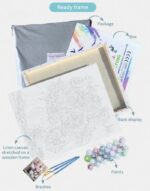 DIY Paint By Numbers Canvas Framed (Flowers) - Image 5