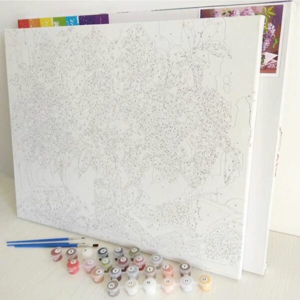 DIY Paint By Numbers Canvas Framed (Flowers) - Image 6