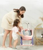 Portable Potty Toilet Training Seat with Step Stool Ladder for Toddlers Pink - Image 6
