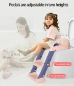 Portable Potty Toilet Training Seat with Step Stool Ladder for Toddlers Pink - Image 10