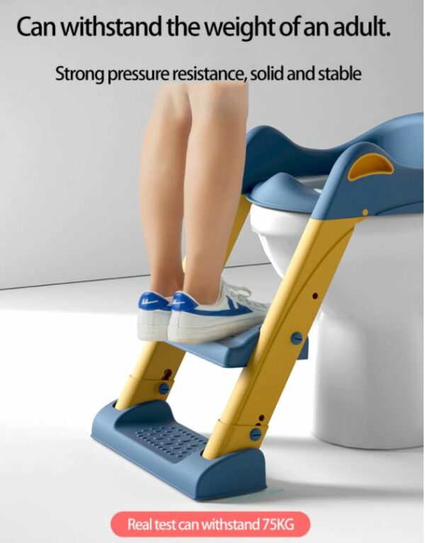 Portable Potty Toilet Training Seat with Step Stool Ladder for Toddlers Pink - Image 3