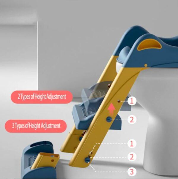 Portable Potty Toilet Training Seat with Step Stool Ladder for Toddlers Pink - Image 5