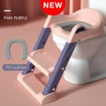 Portable Potty Toilet Training Seat with Step Stool Ladder for Toddlers Pink
