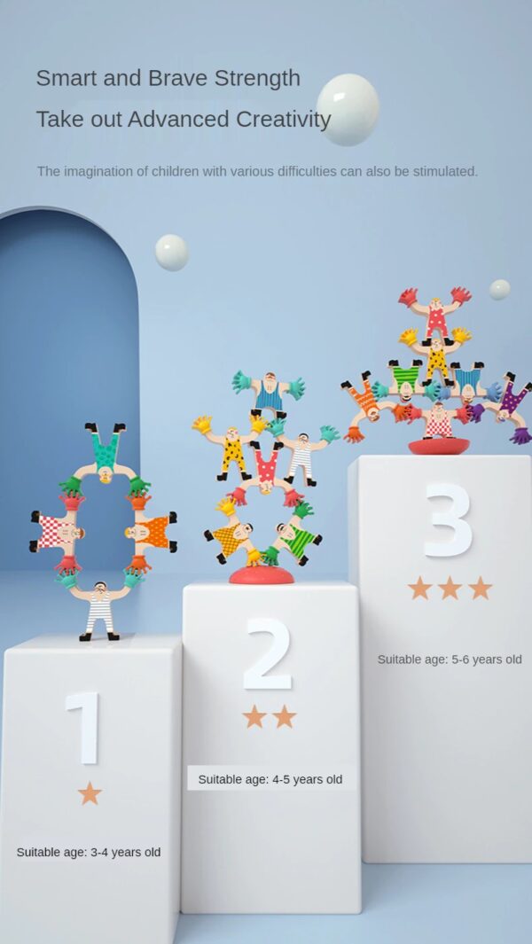 Fingertip Hercules Stack Game Wooden Balance Building Blocks Board Games - Image 12