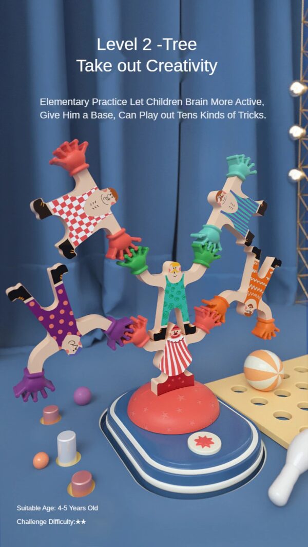 Fingertip Hercules Stack Game Wooden Balance Building Blocks Board Games - Image 7