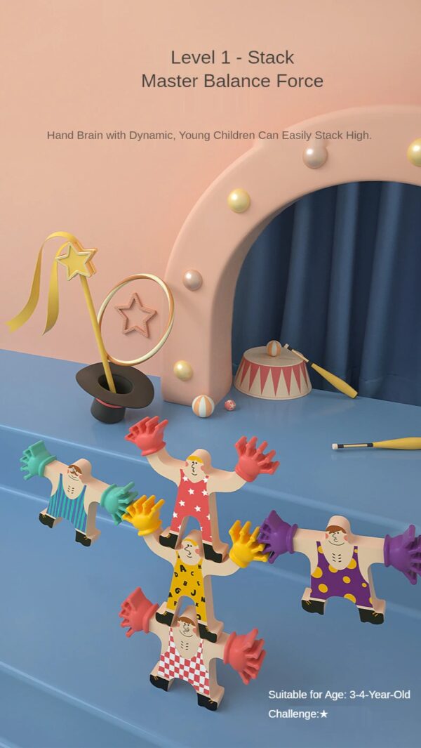 Fingertip Hercules Stack Game Wooden Balance Building Blocks Board Games - Image 6