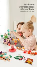 Fingertip Hercules Stack Game Wooden Balance Building Blocks Board Games - Image 11