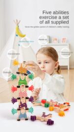 Fingertip Hercules Stack Game Wooden Balance Building Blocks Board Games - Image 9