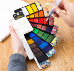 42 Colour Watercolour Paint Set with water brush and Sponge