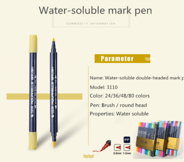 48 Colors Artist Brush Sketch Marker Pens Water Based Twin Tip Art Marker Pen - Image 4