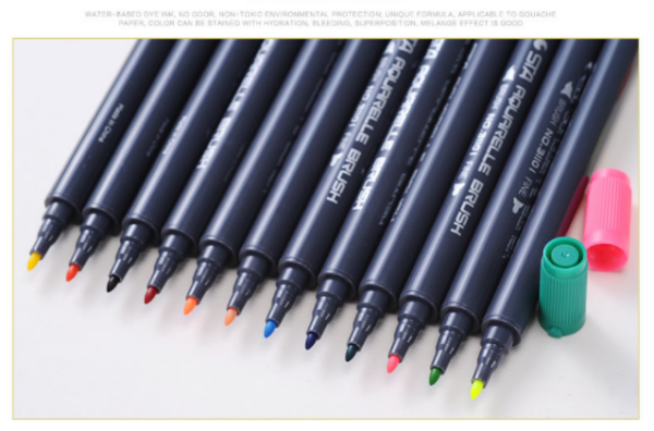 48 Colors Artist Brush Sketch Marker Pens Water Based Twin Tip Art Marker Pen - Image 6