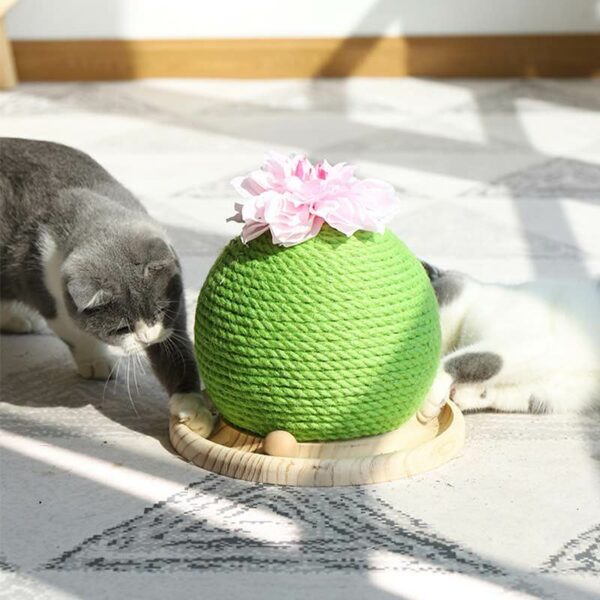 72701661512487_.pic Cat Scratch Post Green Cactus Cat Tree - Image 1