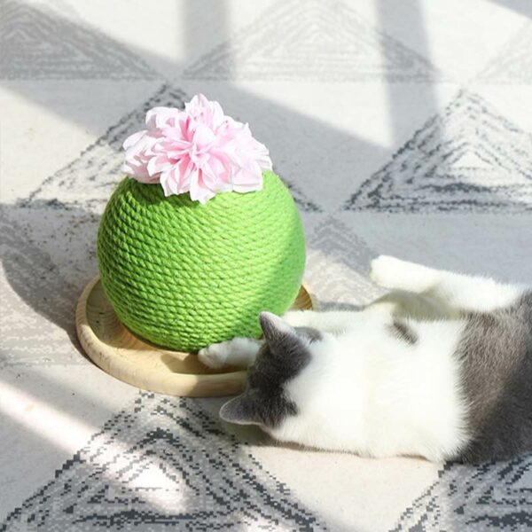 Cat Scratch Post Green Cactus Cat Tree - Image 3