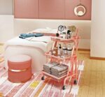 Kitchen Storage Rack Kitchen Trolley Folding Portable Trolley(White) - Image 2