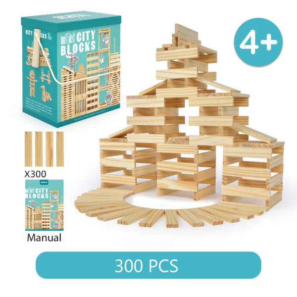 Wooden Building Blocks Balance Game Stacker Blocks 300PCS - Image 10