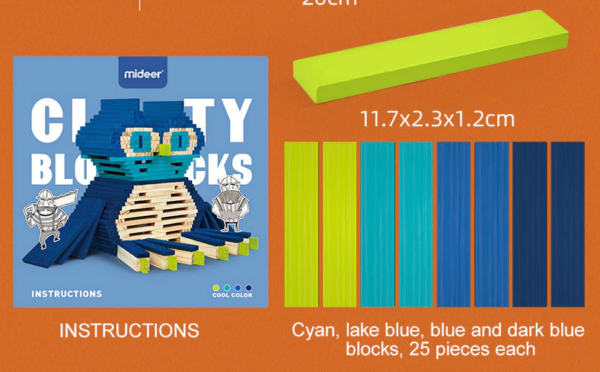 Wooden Building Blocks Balance Game Stacker Blocks 100pcs - Cool Colour - Image 4