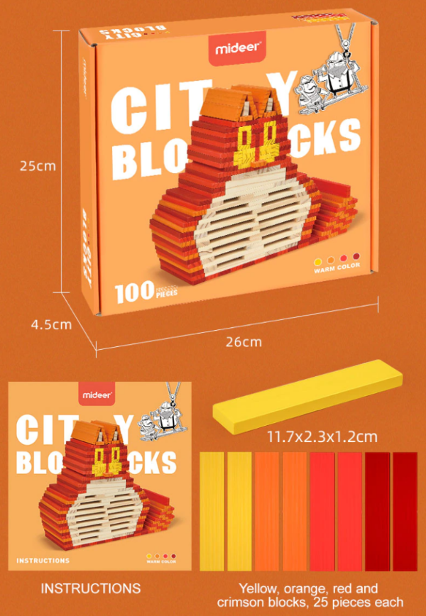 Wooden Building Blocks Balance Game Stacker Blocks 100pcs - Warm Colour - Image 3