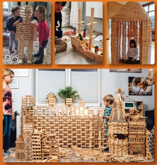 Wooden Building Blocks Balance Game Stacker Blocks 100pcs - Warm Colour - Image 5