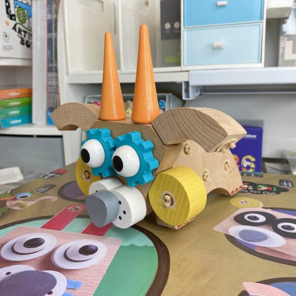 Wooden Building Blocks Cute Pet Club - Image 6