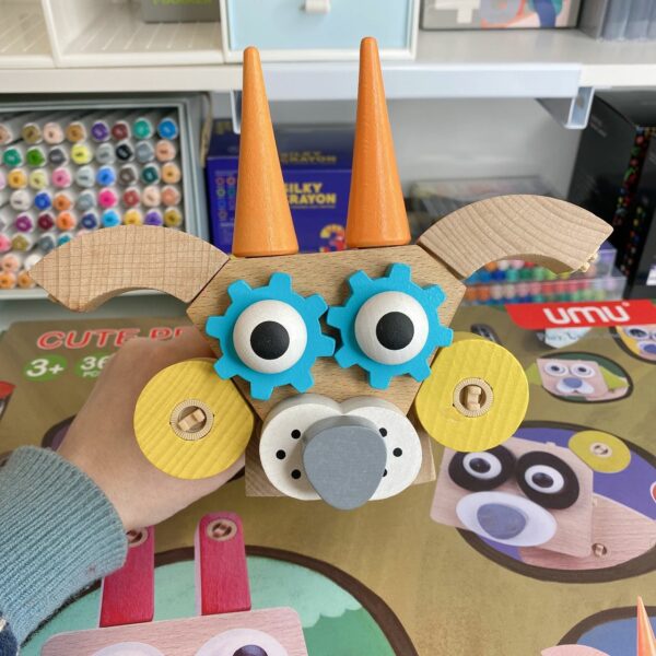 umu27 Wooden Building Blocks Cute Pet Club - Image 1