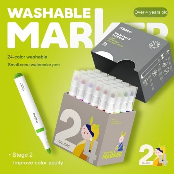 washablemarker24c 24 Colours washable watercolor marker water colour pen set - Image 1