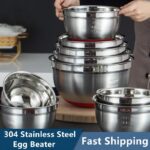 Mixing Bowl 304 Stainless Steel Salad Bowls 4PCS (28/26/24/22cm)