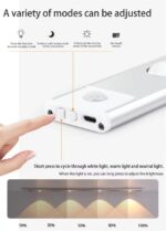LED Night Light Under Cabinet Light USB Rechargeable Motion Sensor 40cm 3 lights - Image 9