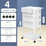 Storage Trolley 4 layers white - Image 2