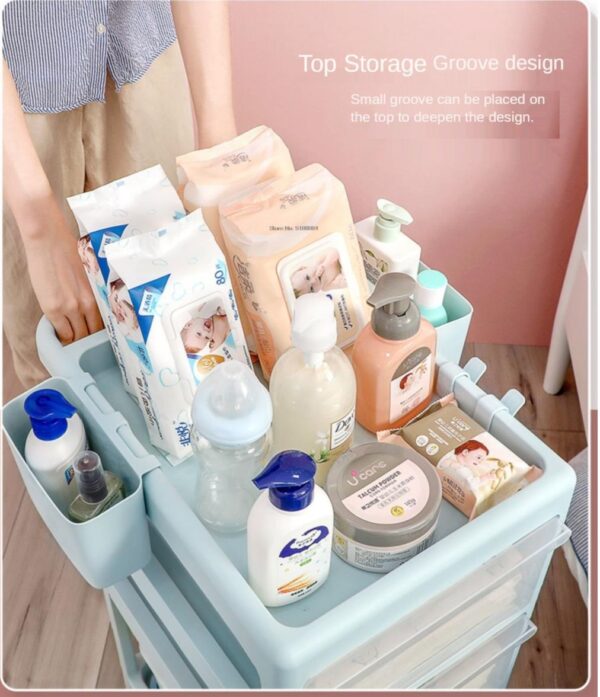 Storage Trolley 4 layers white - Image 8