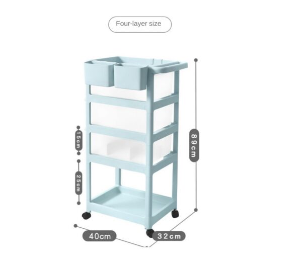 Storage Trolley 4 layers white - Image 6