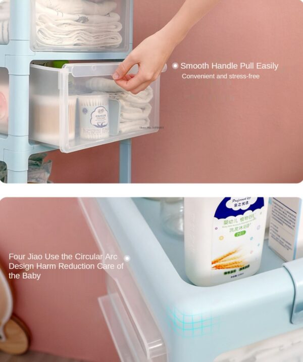 Storage Trolley 4 layers white - Image 5