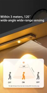 LED Night Light Under Cabinet Light USB Rechargeable Motion Sensor 40cm 3 lights - Image 7
