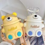 Stainless Steel Thermos Cute Bear Design for Children - White Colour - Image 14