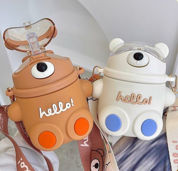 Stainless Steel Thermos Cute Bear Design for Children - White Colour - Image 15