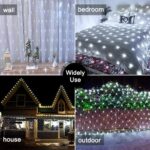 Solar Outdoor Garden Curtain Mesh Fairy String Light Xmas light (White 3x2m) - Image 3