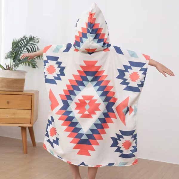 Beach Towel Kids Hoodie Towel Microfiber Quick Dry Sand Free - Size L - Image 1