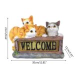 Solar LED Garden Light Outdoor Light Garden Decoration - Welcome Kitten - Image 2
