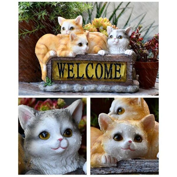 Solar LED Garden Light Outdoor Light Garden Decoration - Welcome Kitten - Image 9