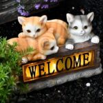 Solar LED Garden Light Outdoor Light Garden Decoration - Welcome Kitten - Image 5