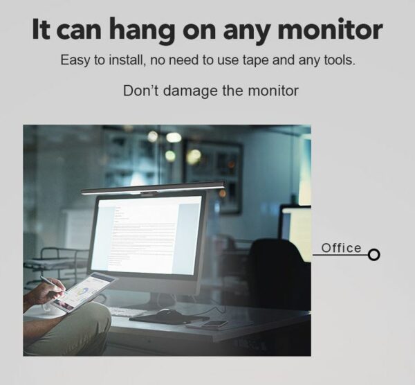Monitor Light Desk Lamp Computer Monitor Light Bar - White - Image 7