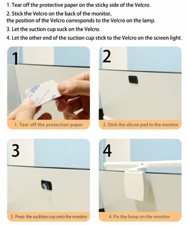Monitor Light Desk Lamp Computer Monitor Light Bar - White - Image 5
