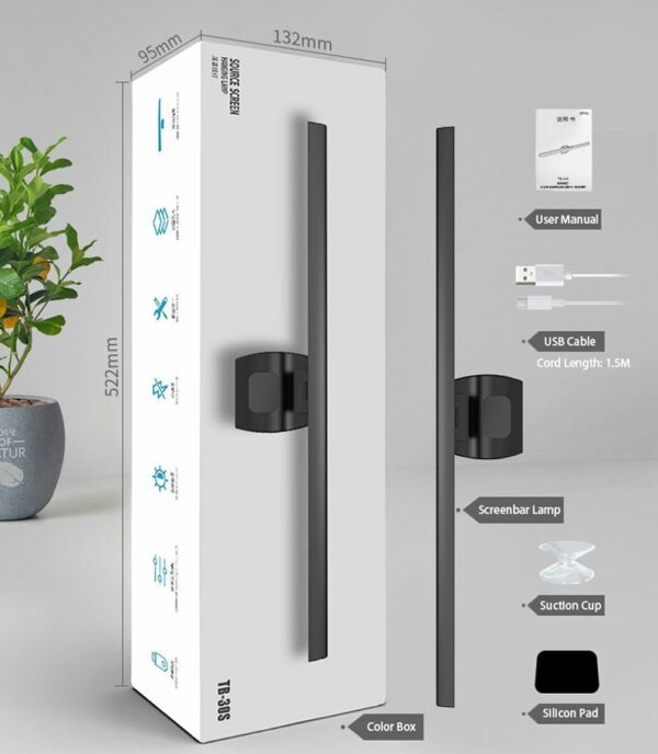 Monitor Light Desk Lamp Computer Monitor Light Bar - White - Image 4