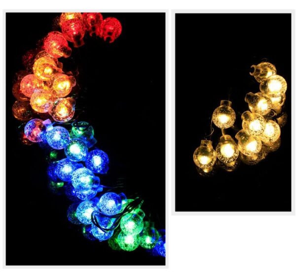 Solar USB String Light Garden Xmas Decoration 7m 50Led 2.4cm Crystal ball RGB - Image 7