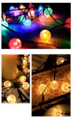 Solar USB String Light Garden Xmas Decoration 7m 50Led 2.4cm Crystal ball RGB - Image 6
