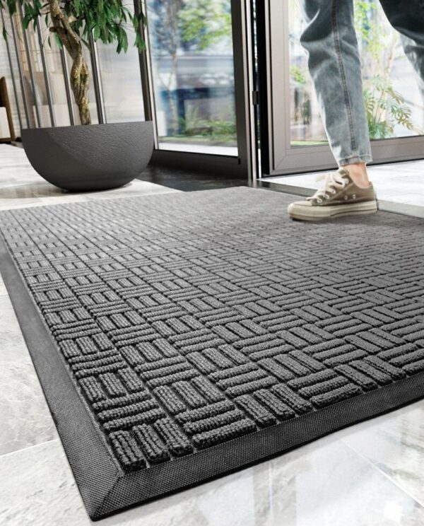 Door Mat Outdoor Anti Slip Doormat - Grey 60x90 - Image 4